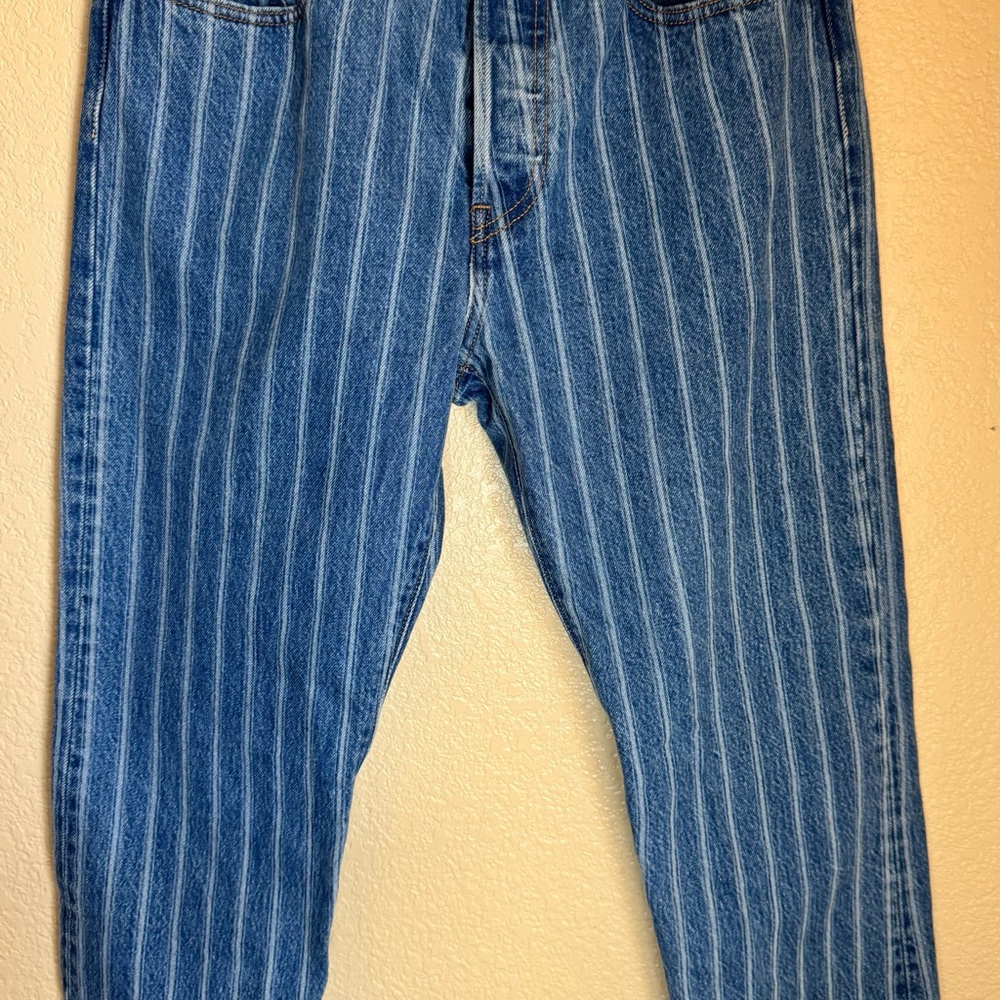 Women’s 501 Levi’s Big E Striped Jeans Size 27 X 26” - Picture 2 of 9